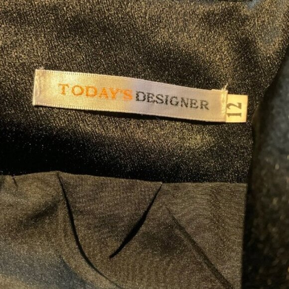 Today's Designer black shiny studded skirt size 12 - Picture 2 of 3